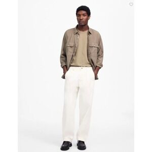 Madewell Jeans 32x31 Ivory Patch Pocket Jeans Denim Ecru Wash Relaxed Fit NV079